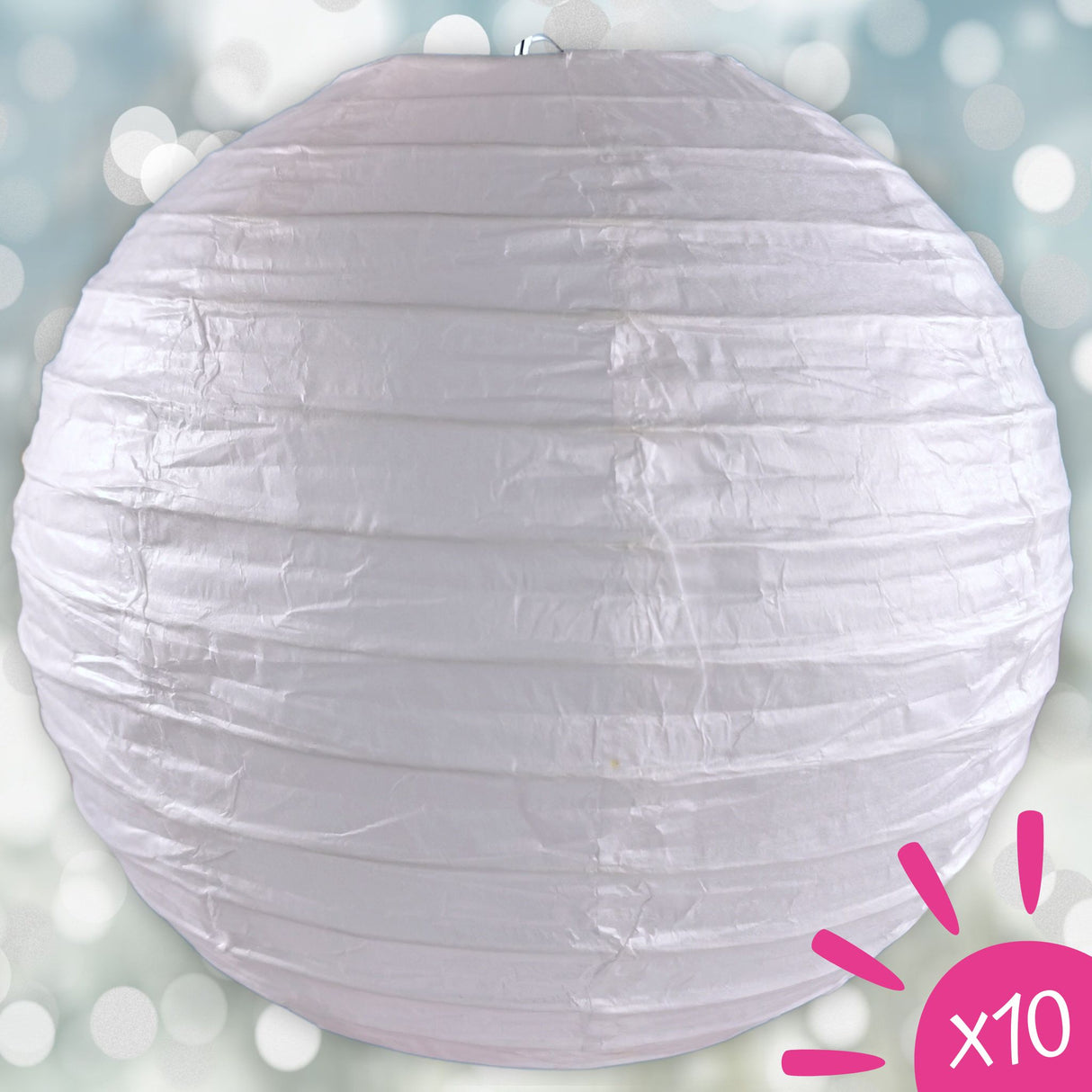 10 White Paper Lanterns 20cm Diameter Chinese Lanterns Paper Decorations