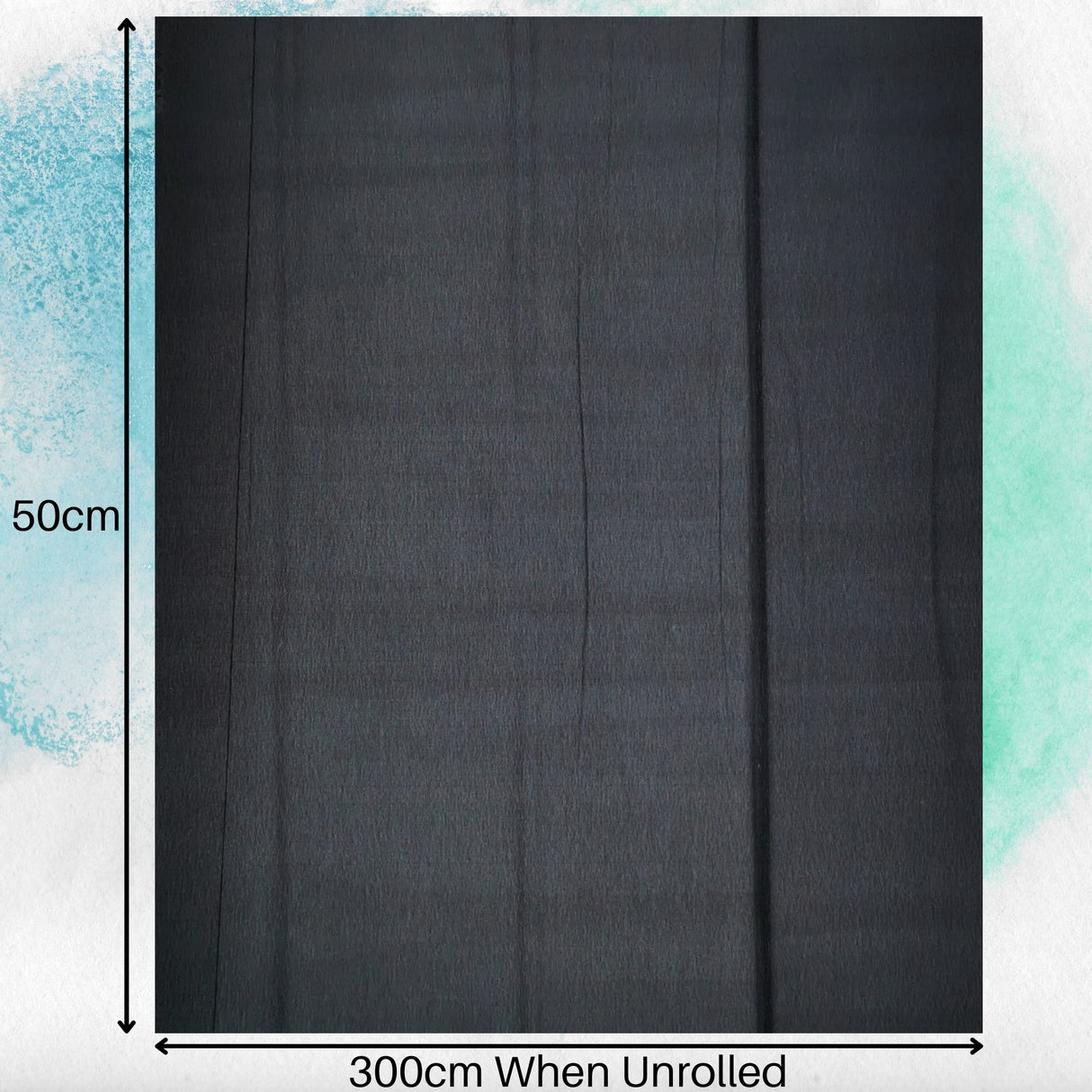 Extra Large Black Crepe Paper Sheets For Flower Crafting & Gift Wrapping 50cmx300cm