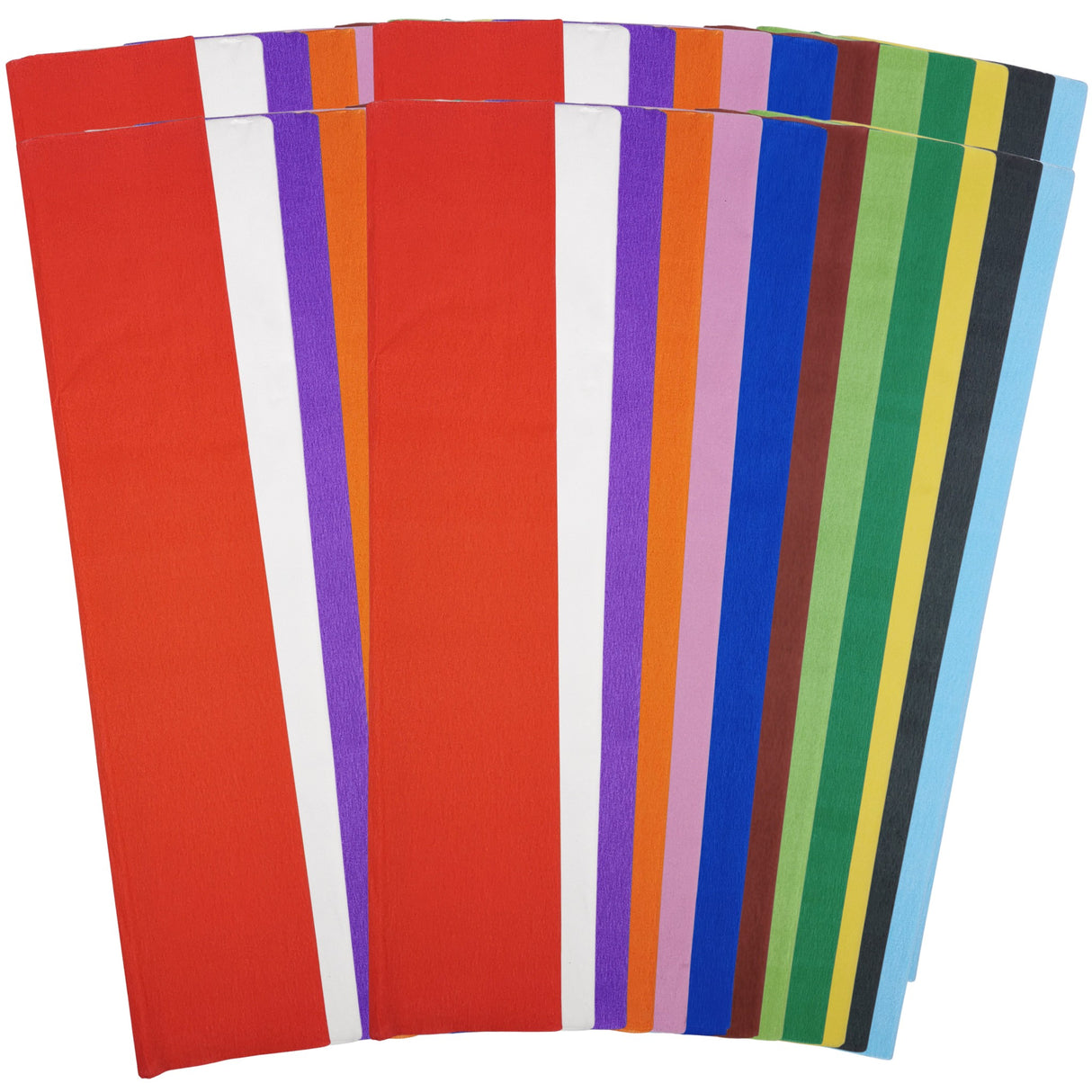 48 Extra Large Assorted Colour Crepe Paper Sheets For Flower Crafting & Gift Wrapping 50cm x 300cm