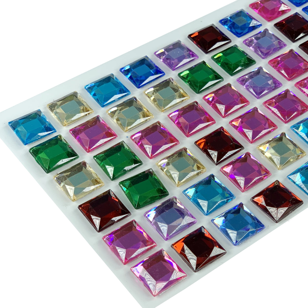 close up of square jewels